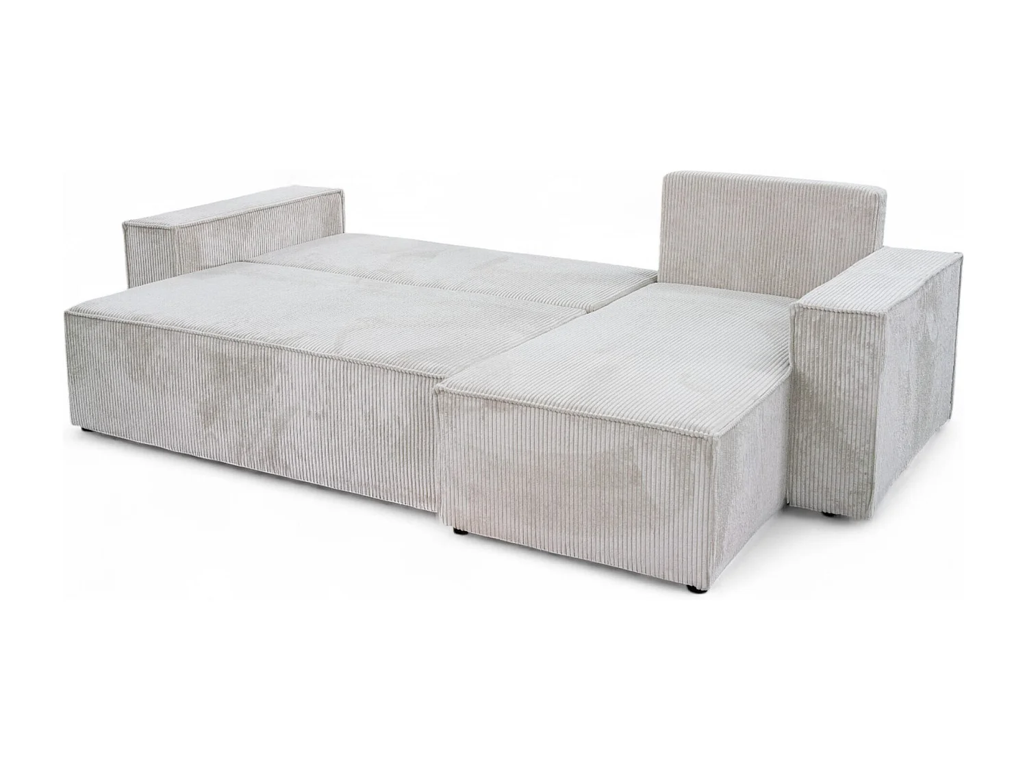 Canapé d'Angle convertible en velours côtelé blanc Karl L PREMIUM