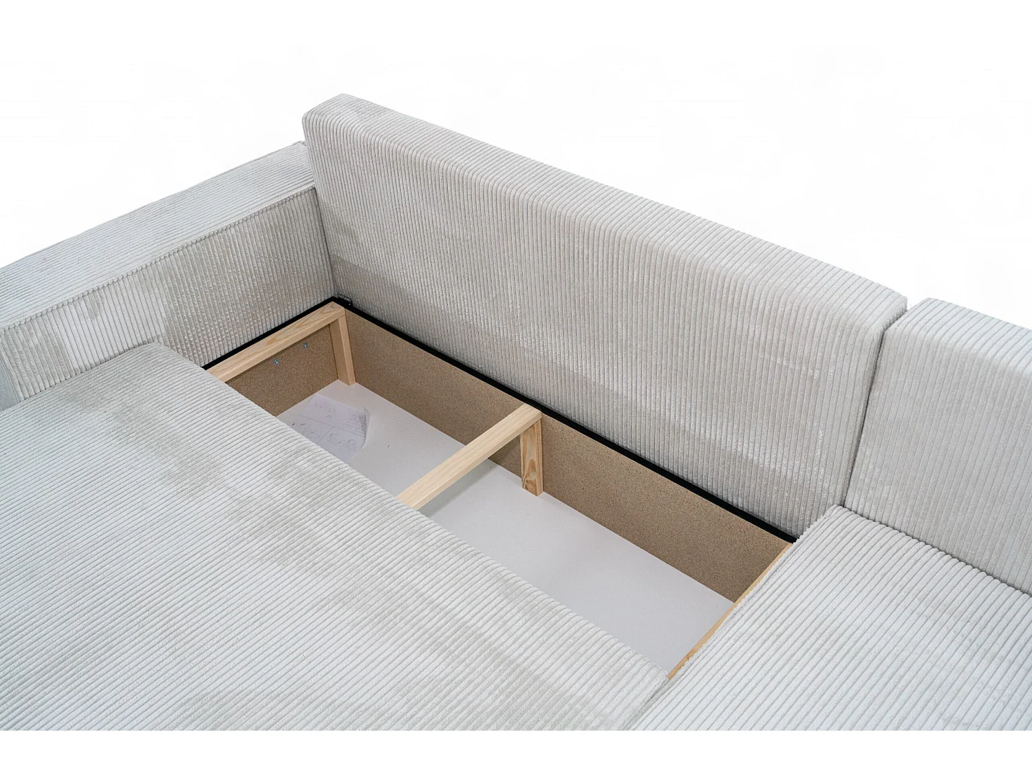 Canapé d'Angle convertible en velours côtelé blanc Karl L PREMIUM