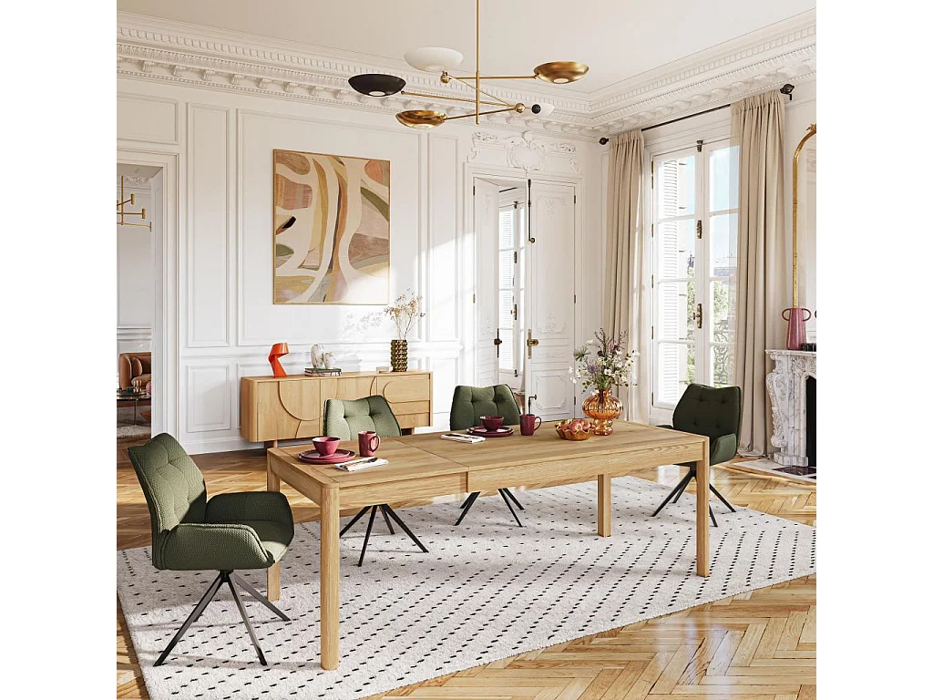 Habitat - Table rectangulaire extensible en chêne - Naturel - Design by Hélèna Pille - Milord