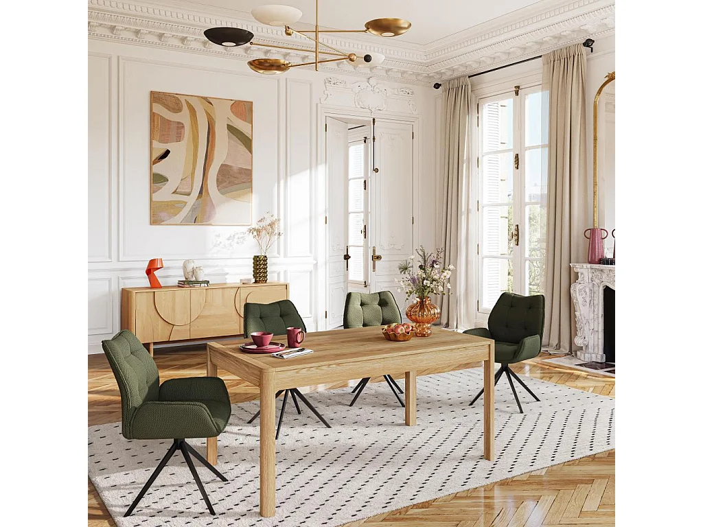 Habitat - Table rectangulaire extensible en chêne - Naturel - Design by Hélèna Pille - Milord