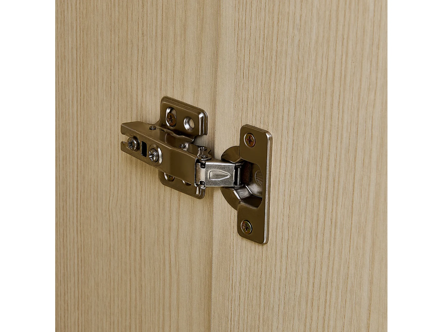 Ensemble vestiaire d'entrée 54x34,5x179,5 cm - avec miroir - avec tringle à vêtements rétractable - 2 portes - MDF - Naturel