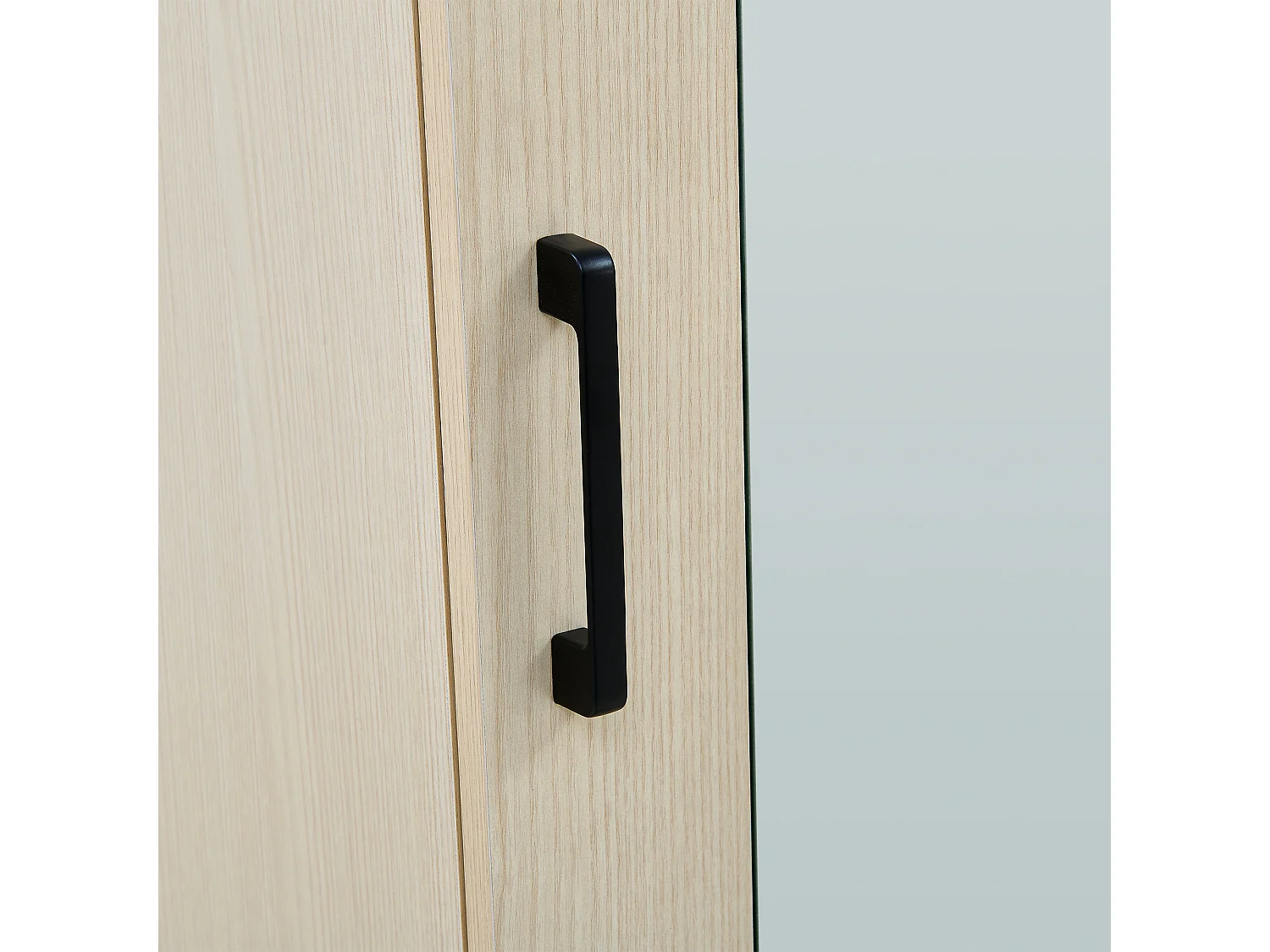 Ensemble vestiaire d'entrée 54x34,5x179,5 cm - avec miroir - avec tringle à vêtements rétractable - 2 portes - MDF - Naturel