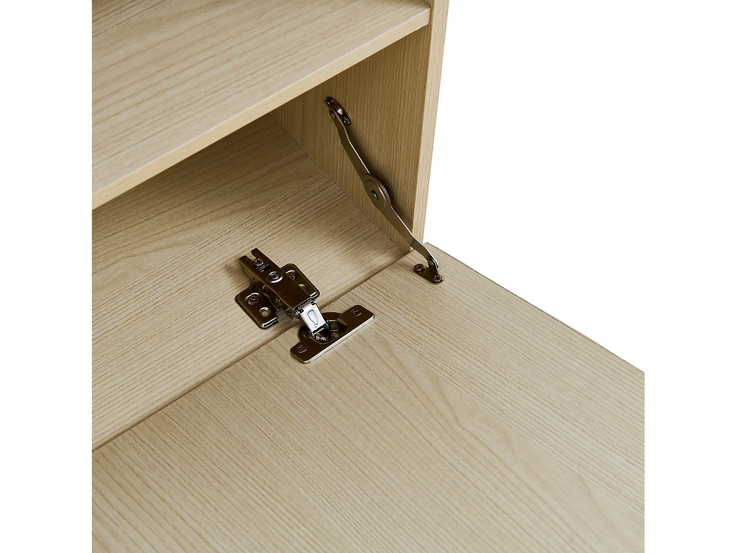 Ensemble vestiaire d'entrée 54x34,5x179,5 cm - avec miroir - avec tringle à vêtements rétractable - 2 portes - MDF - Naturel