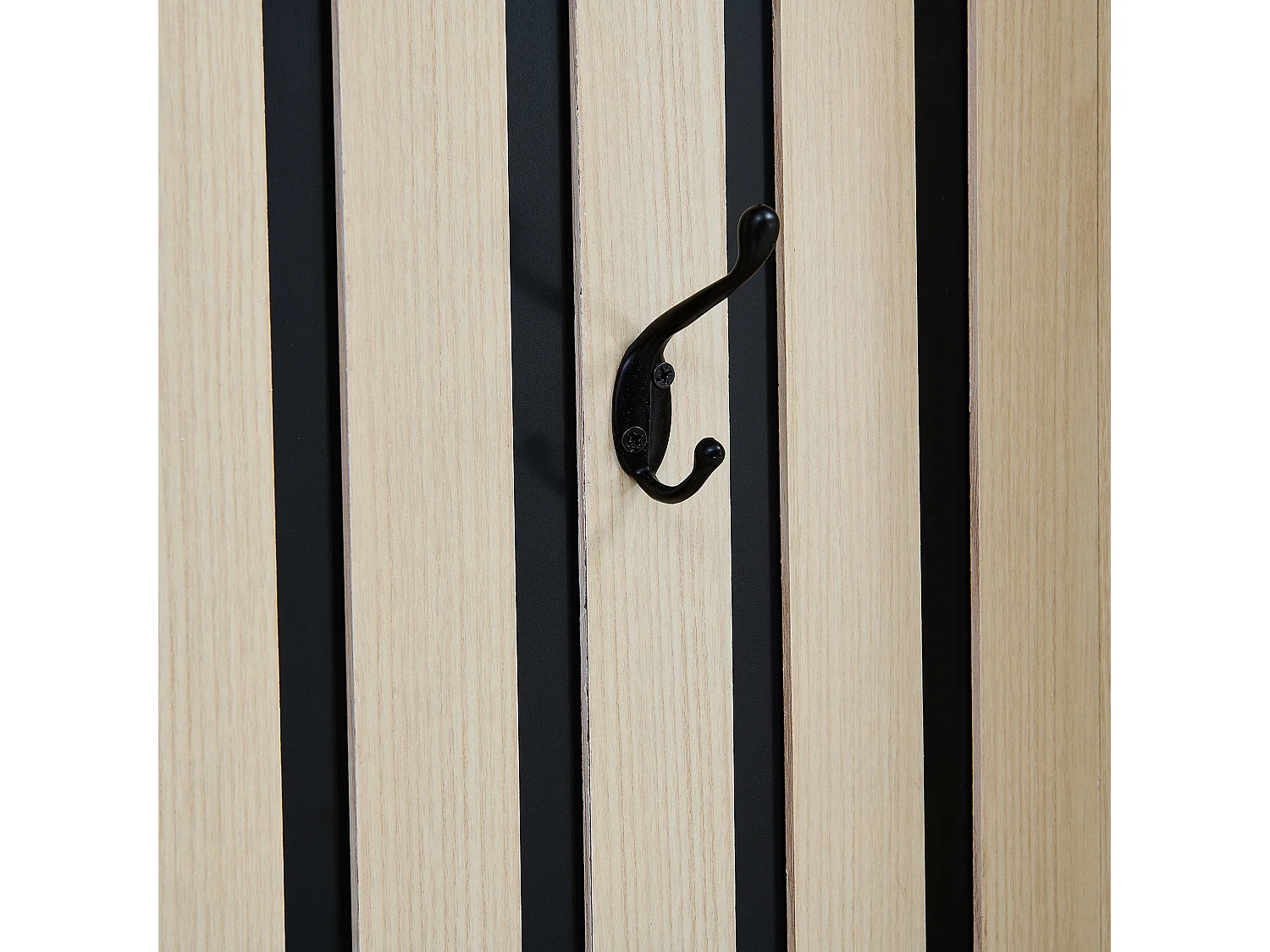 Garderobenset für den Eingangsbereich 61x35x179,5 cm - mit Bank und Schuhschrank - 1 Klapptür - mit 4 Haken - Natur