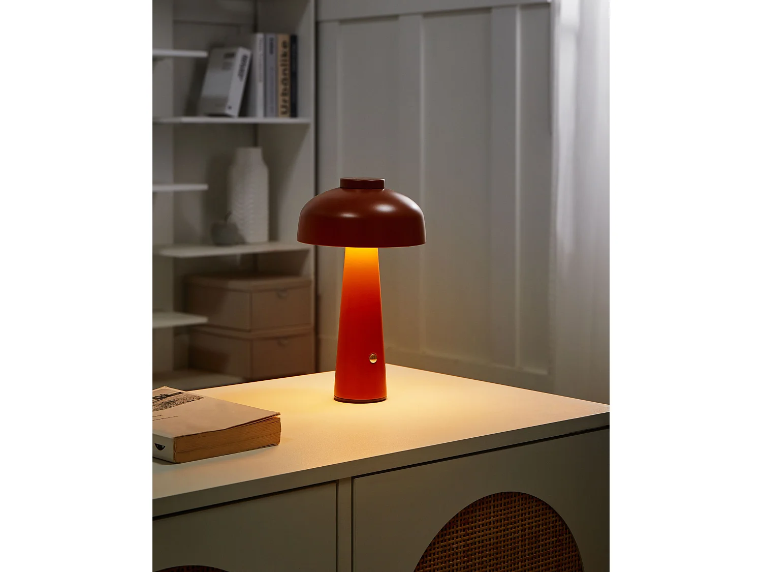 Wireless LED Table Lamp AGUSAN with Dimmer Metal Brown