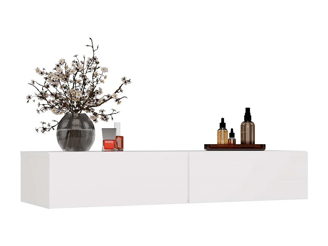 Toaletka MIKA | Biała | 110x40x20 cm | Do Sypialni| Wisząca 2 Szuflady