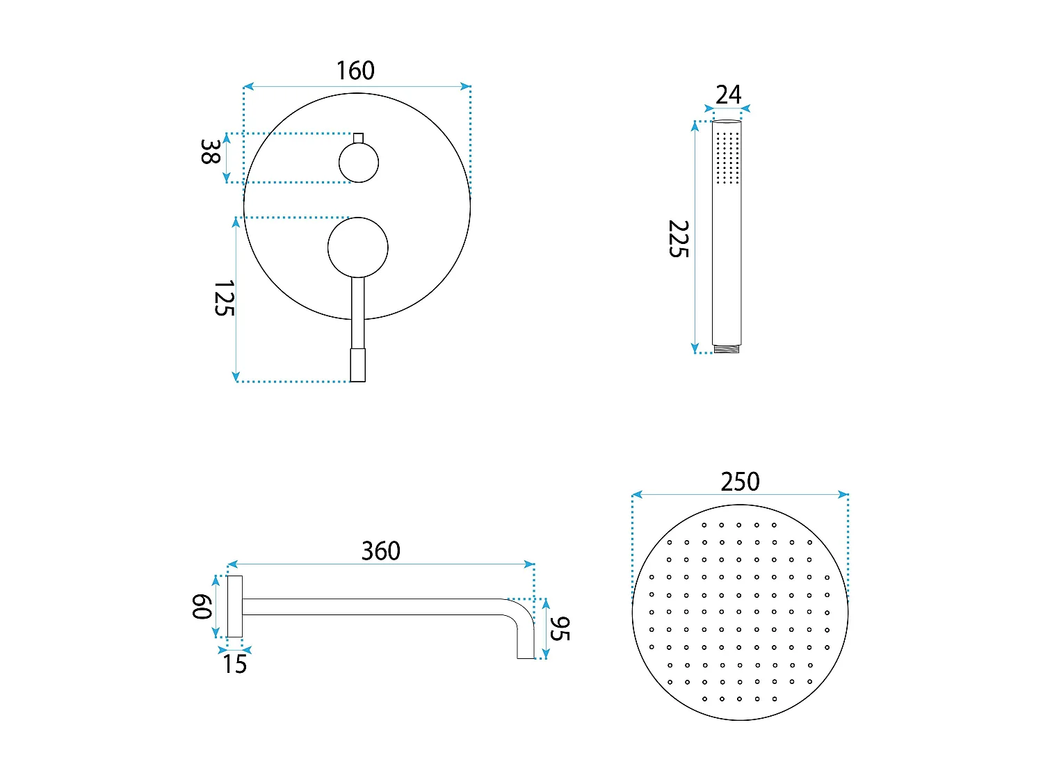 Unterputz Duschset Rea Lungo Copper