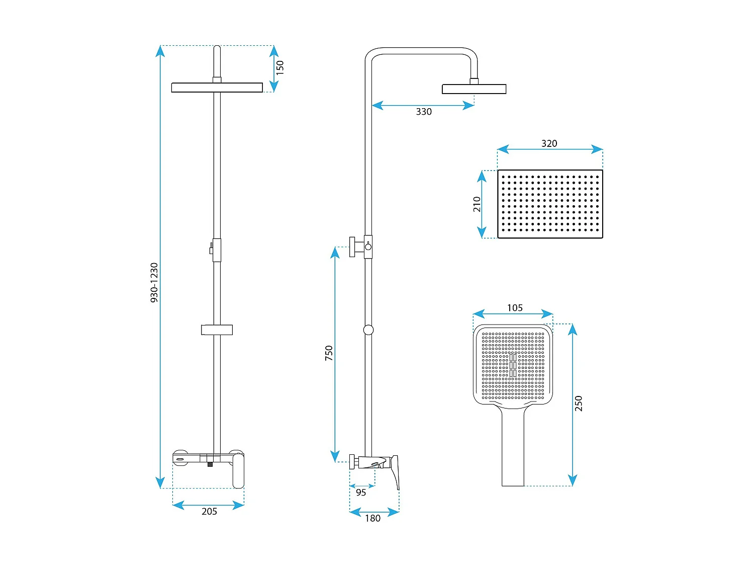 Shower Set Rea Premium Joe