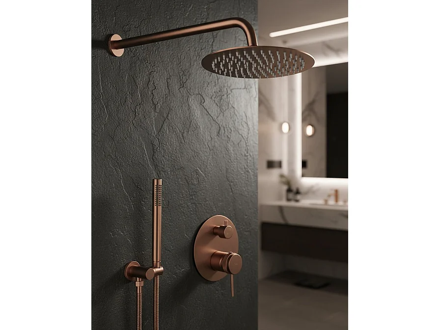 Kit De Douche Encastré Rea Lungo Brush Copper