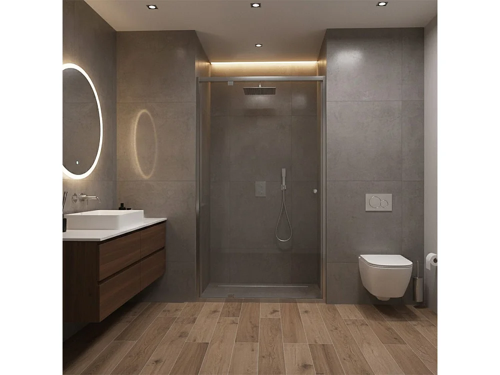 Porte De Douche Rea Primo Swing 80 Chrome