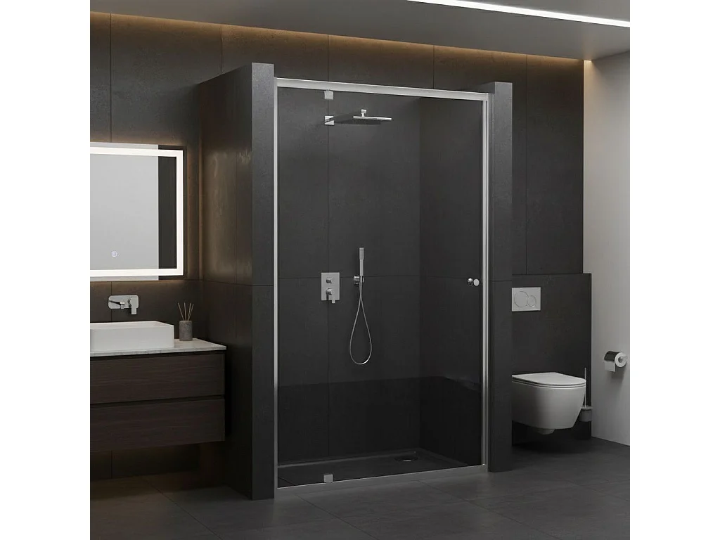 Porte De Douche Rea Primo Swing 80 Chrome