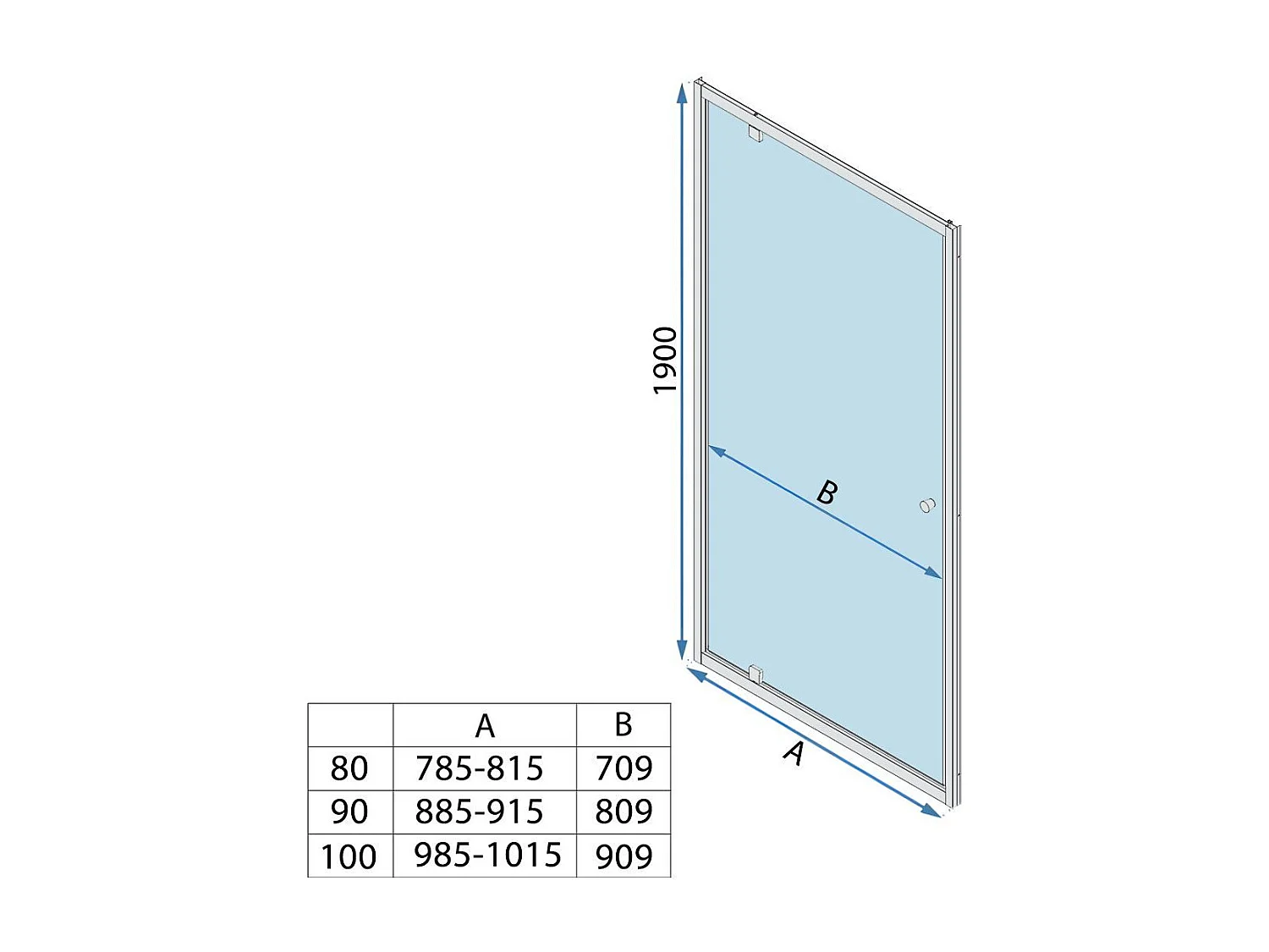 Porte De Douche Rea Primo Swing 80 Chrome