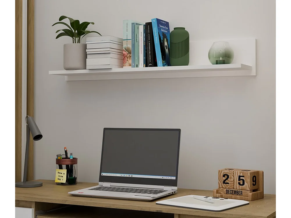 Półka Wisząca MILO | Biała Półka Ścienna | 99x17,5x16 | Nowoczesna Design