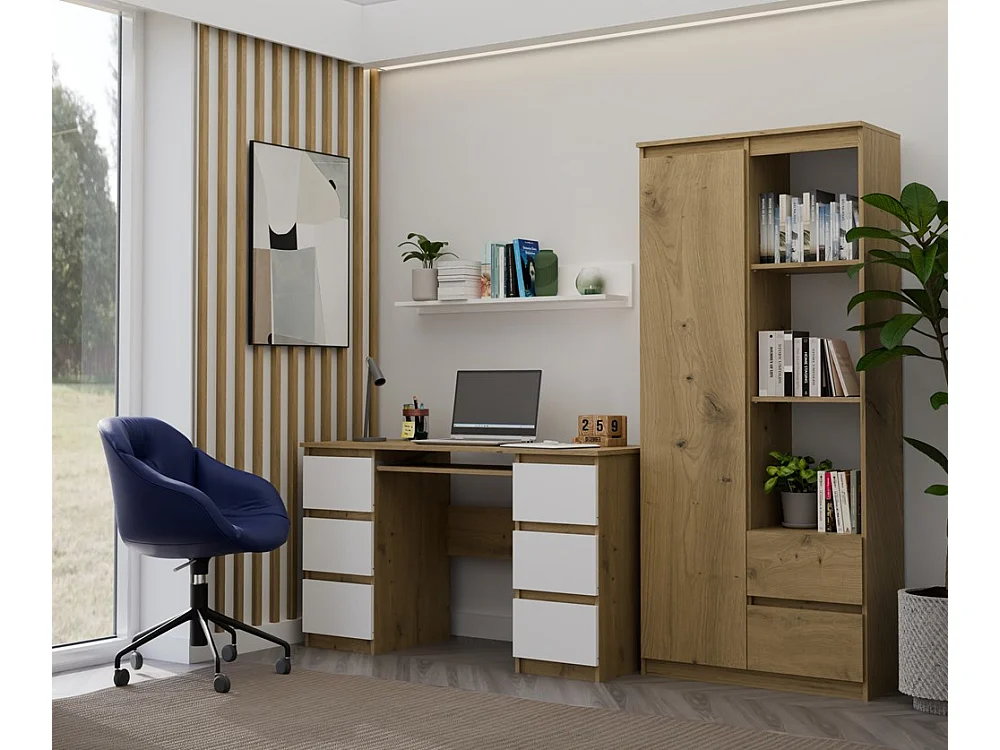 Półka Wisząca MILO | Biała Półka Ścienna | 99x17,5x16 | Nowoczesna Design