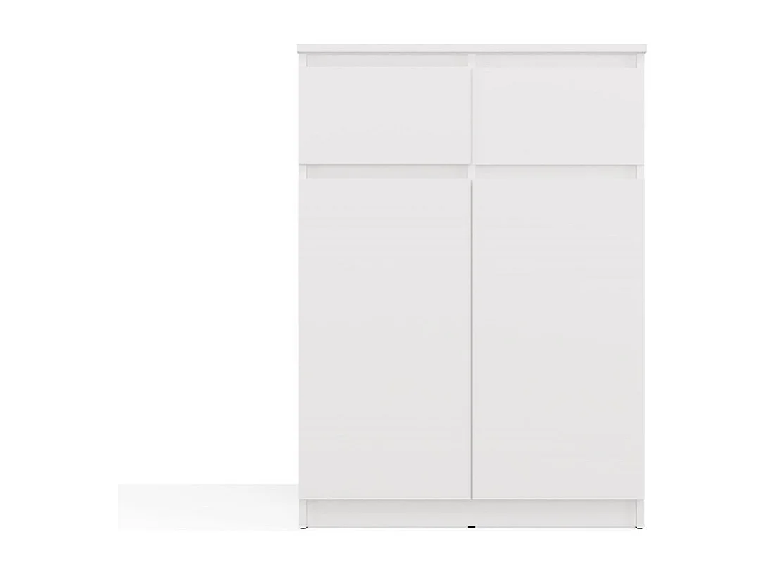 Komoda Malwa 2DD2S | Biała | 39,5x70x97 cm |Szafka 2 Drzwi 2 Szuflady