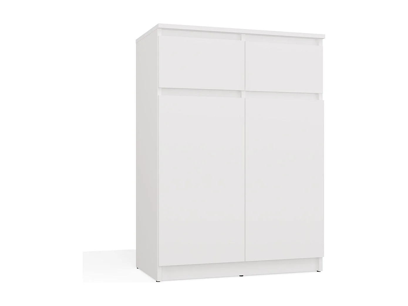 Komoda Malwa 2DD2S | Biała | 39,5x70x97 cm |Szafka 2 Drzwi 2 Szuflady