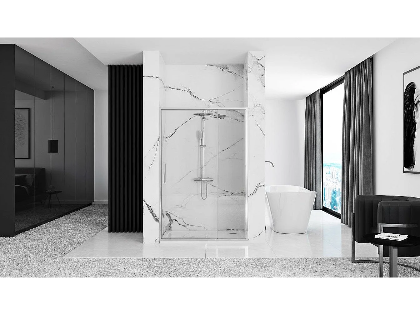 Porte De Douche Rea Rapid Swing 120 Chrome