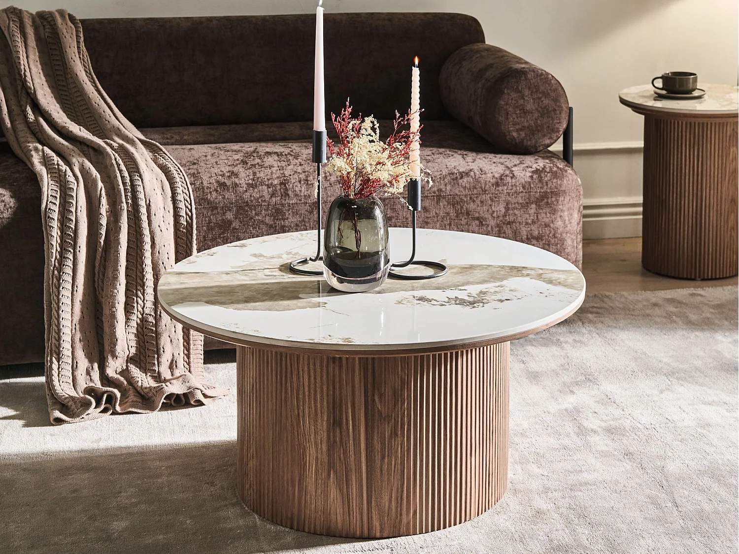 Table basse DORA Céramique Marron