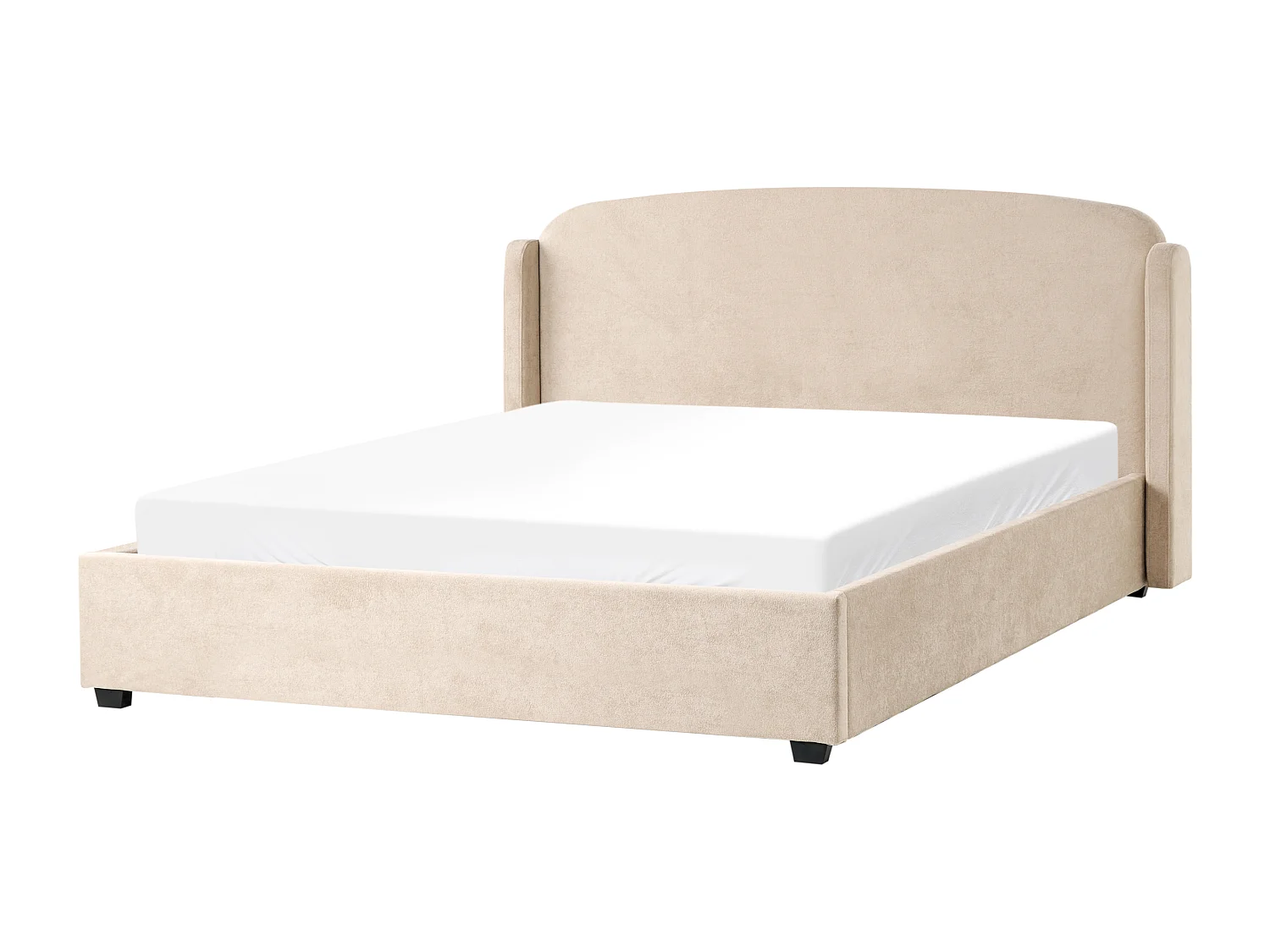 Lit ottoman Tissu BERNAY 180 x 200 cm Taupe