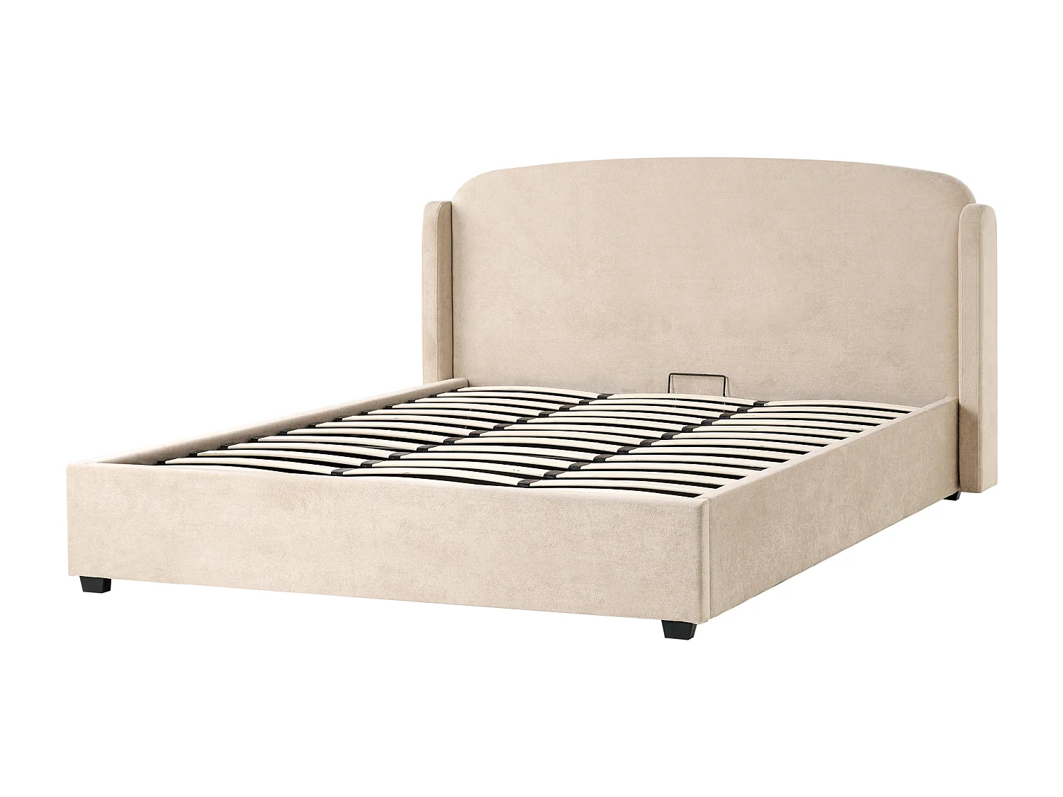 Lit ottoman Tissu BERNAY 180 x 200 cm Taupe