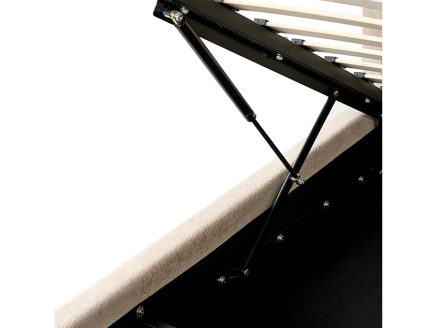 Lit ottoman Tissu BERNAY 180 x 200 cm Taupe