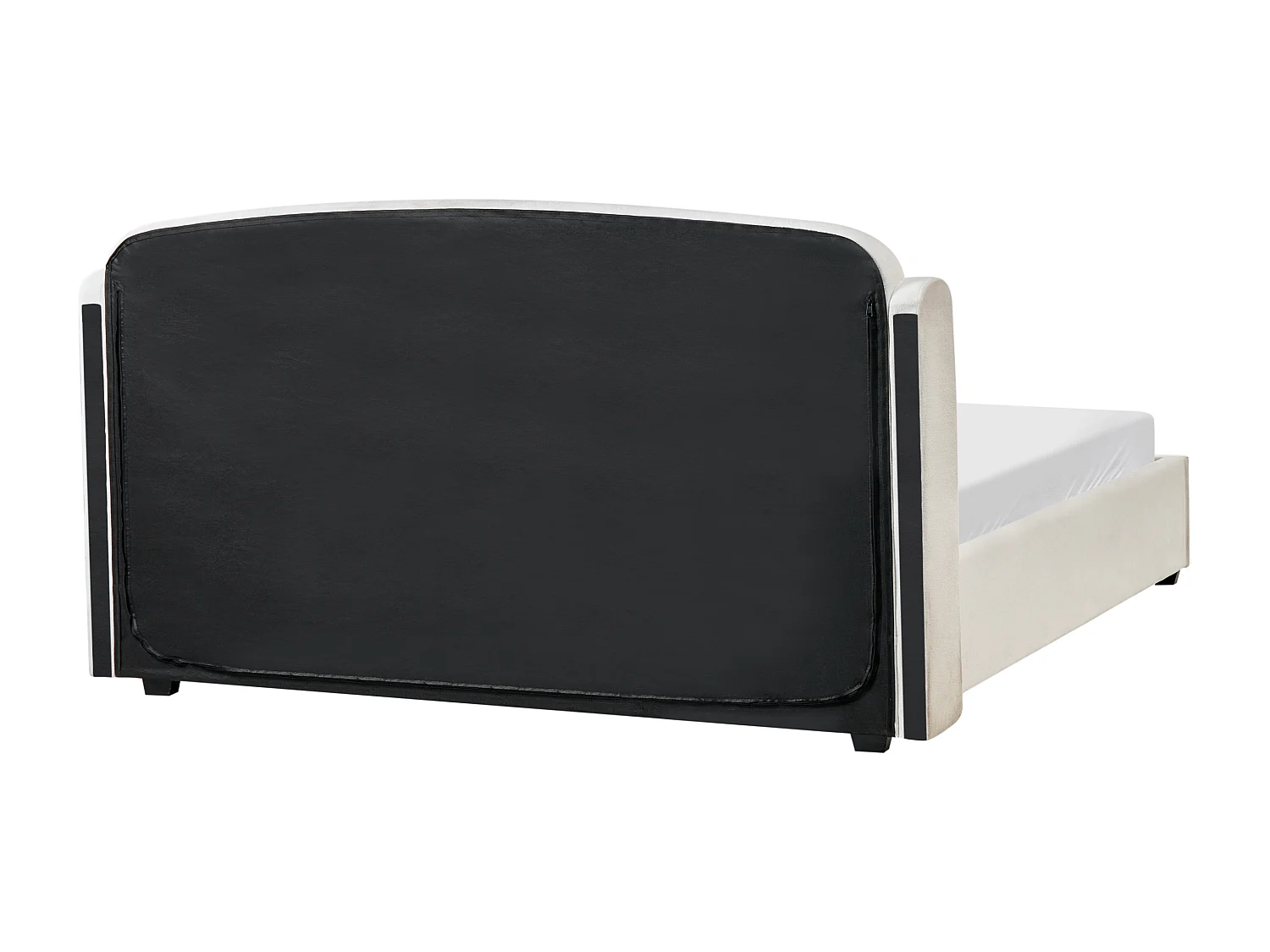 Lit ottoman Tissu BERNAY 180 x 200 cm Blanc cassé