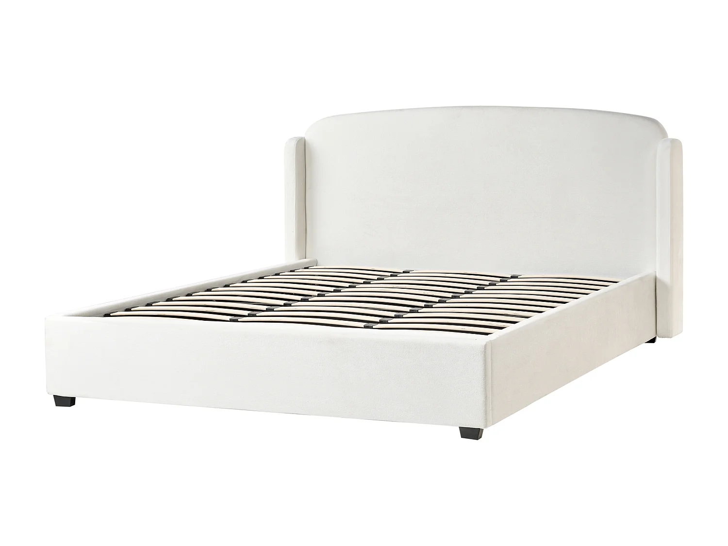 Lit ottoman Tissu BERNAY 180 x 200 cm Blanc cassé