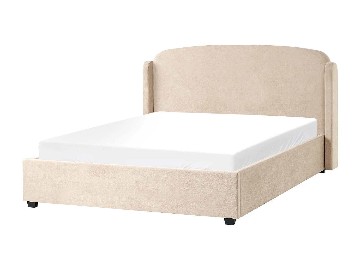 Lit ottoman Tissu BERNAY 160 x 200 cm Taupe