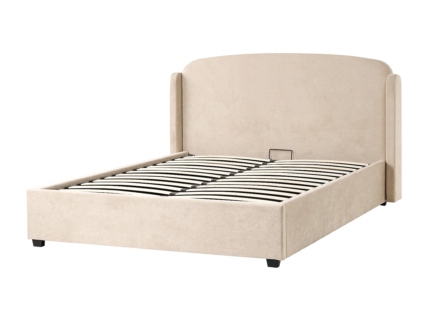 Lit ottoman Tissu BERNAY 160 x 200 cm Taupe
