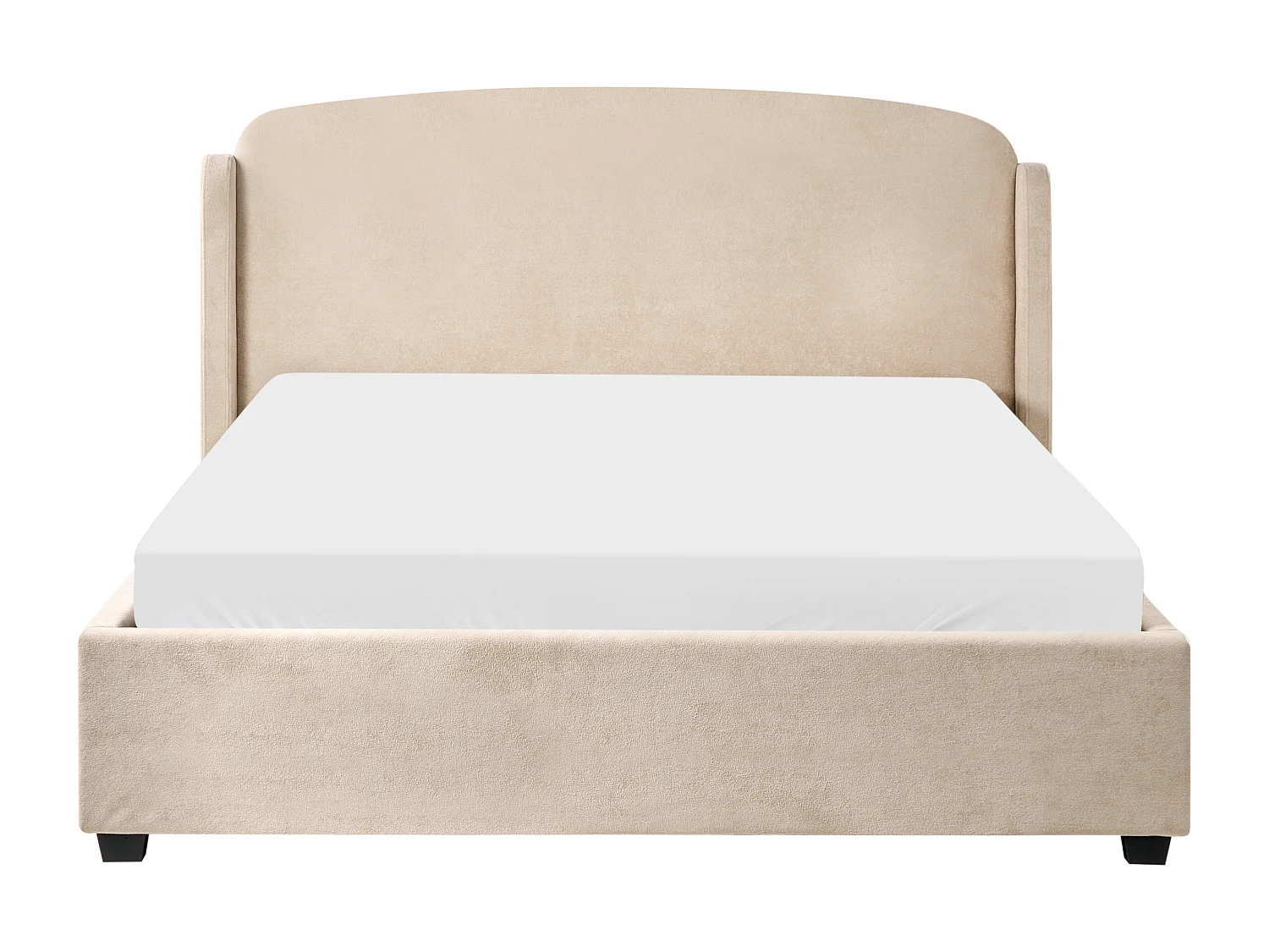 Lit ottoman Tissu BERNAY 160 x 200 cm Taupe