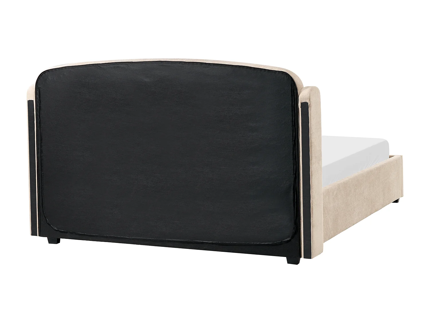 Lit ottoman Tissu BERNAY 160 x 200 cm Taupe