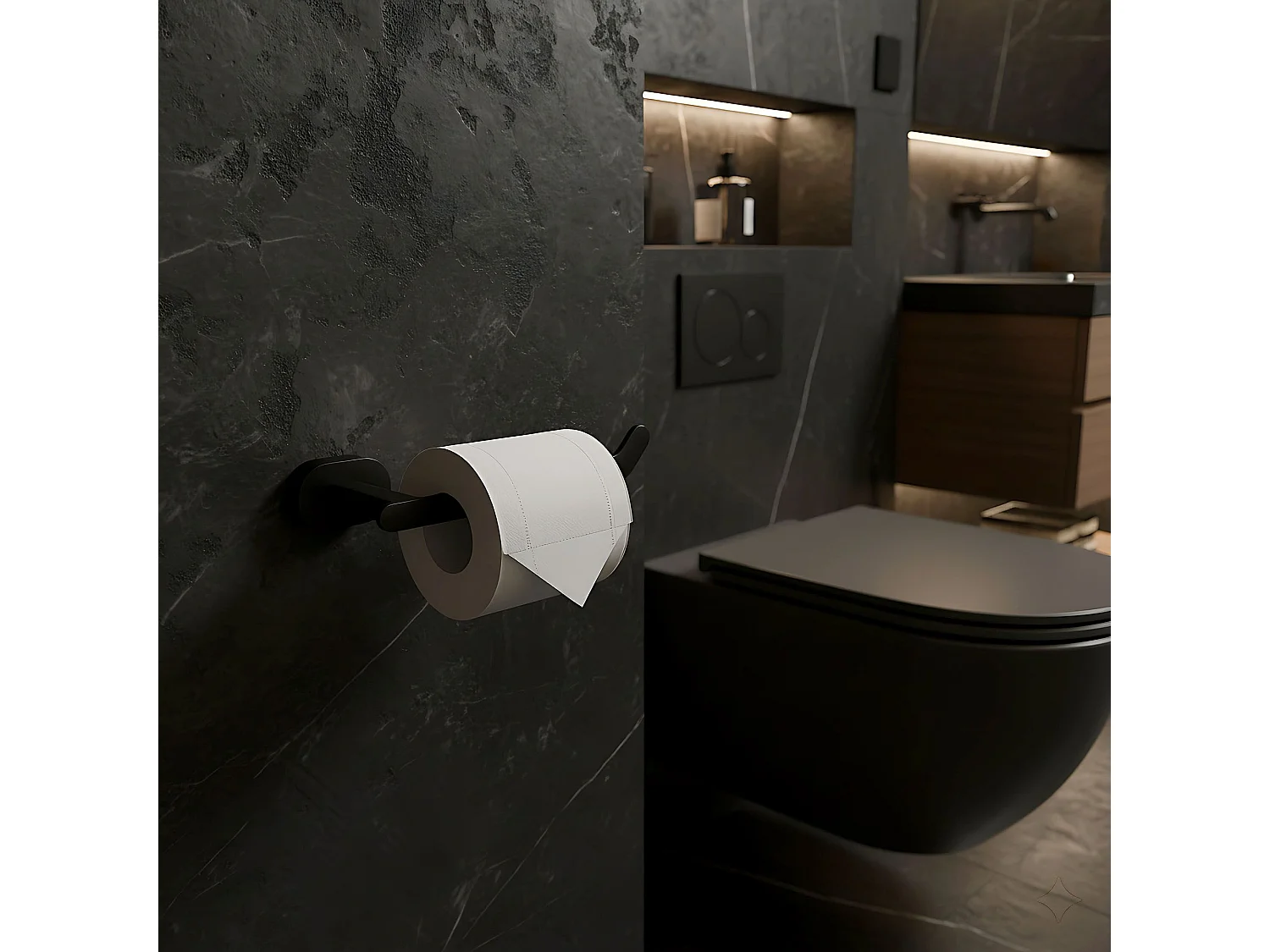 Porte Papier-Toilette Rea 109 Til Black
