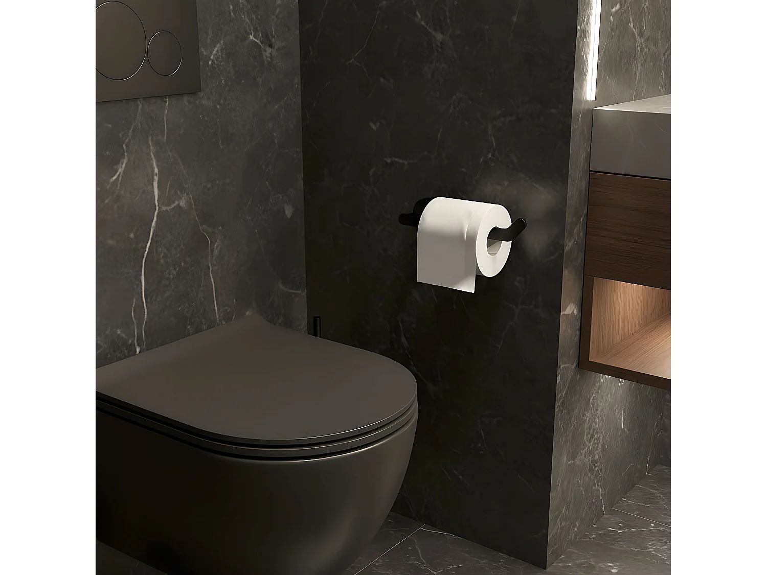 Porte Papier-Toilette Rea 109 Til Black