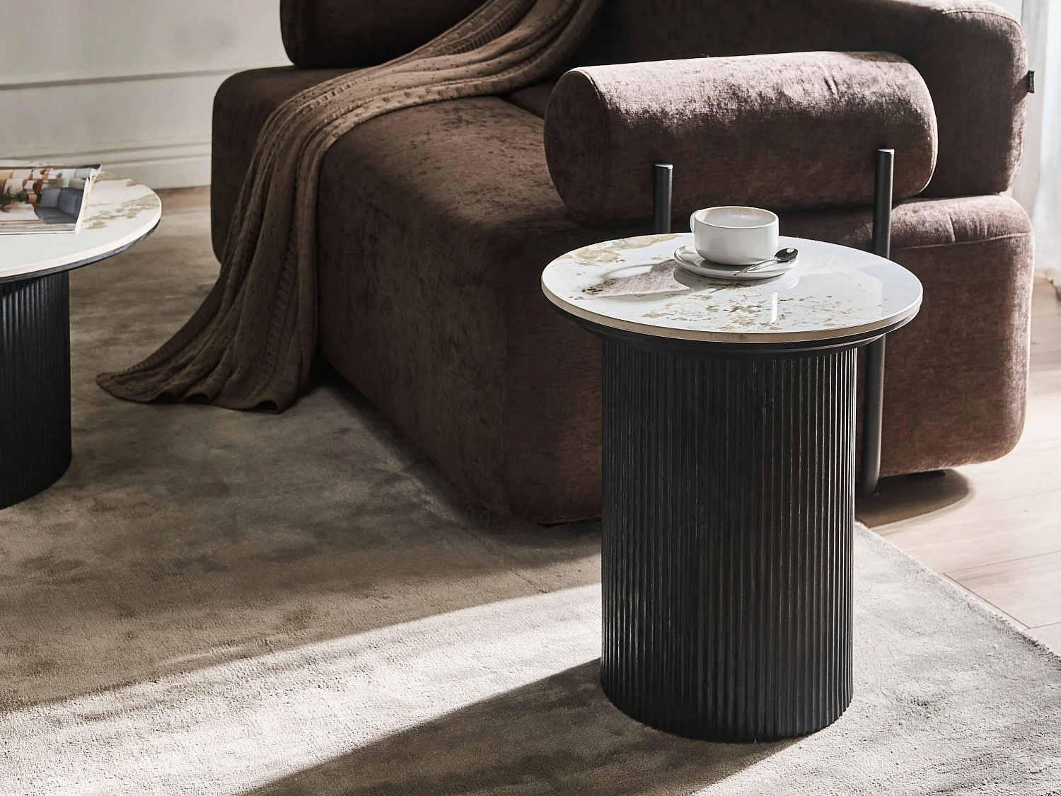 Table d'appoint DORA Céramique Noir