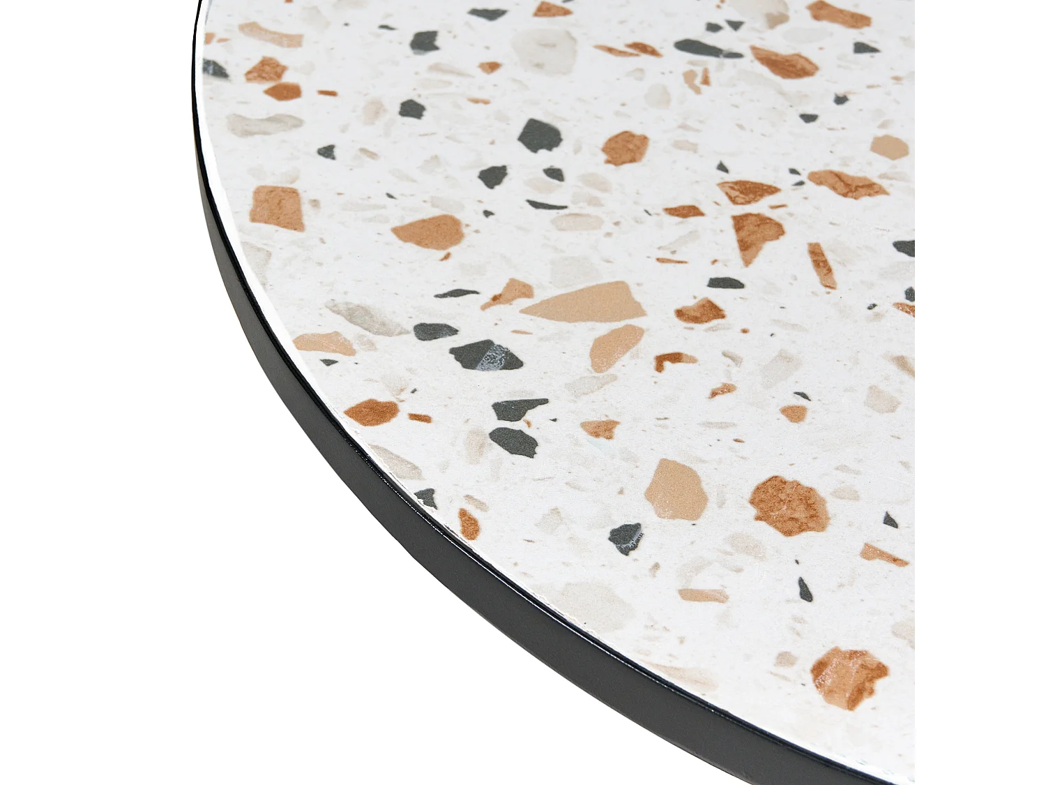 Table bistrot ARTENA 60 cm 60 cm Effet terrasse Métal Noir