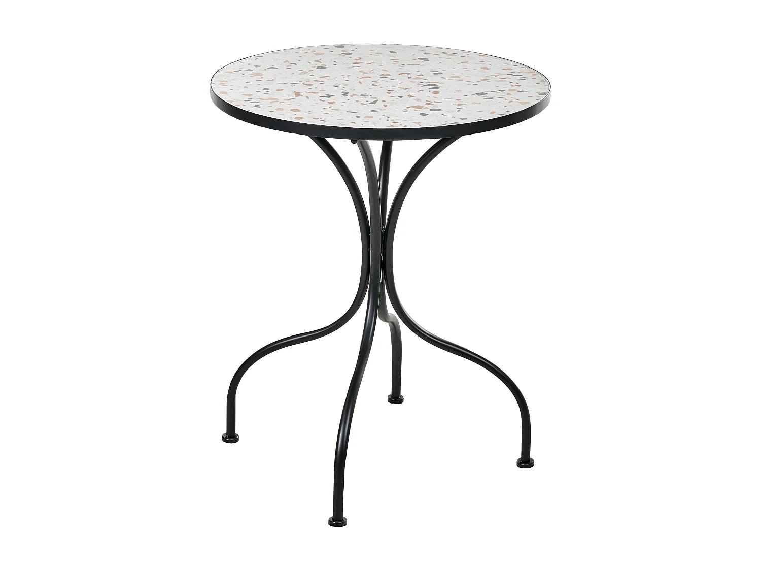 Table bistrot ARTENA 60 cm 60 cm Effet terrasse Métal Noir