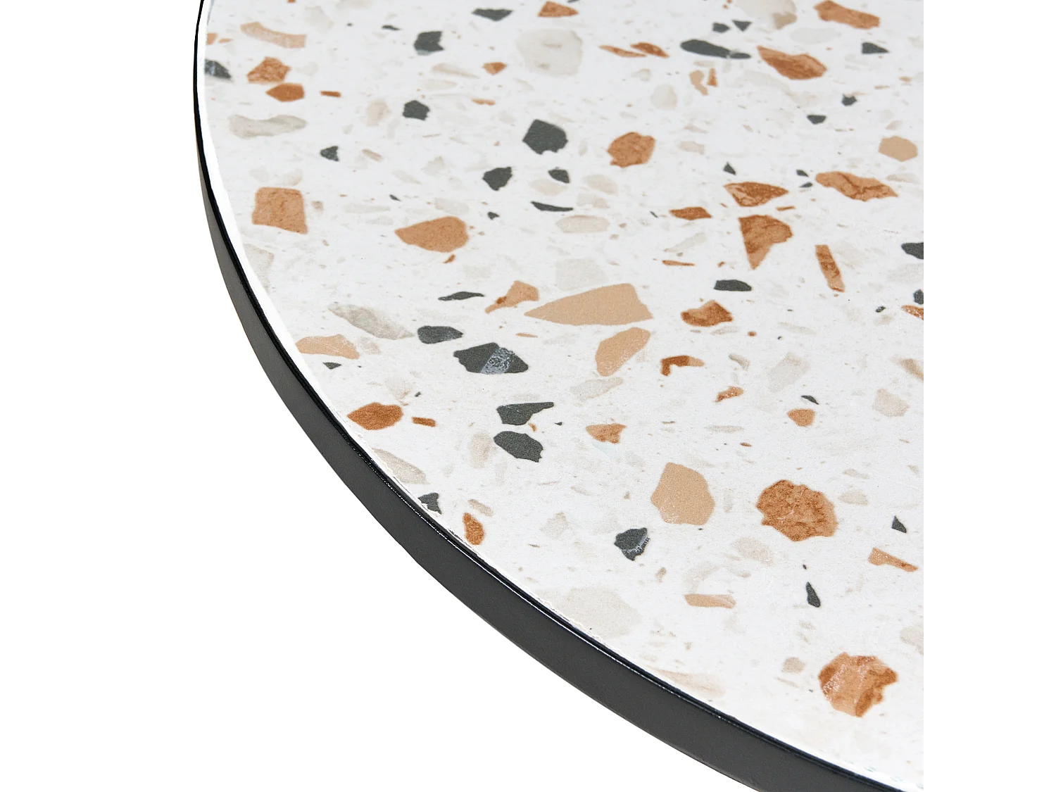 Table bistrot ARTENA 60 cm 60 cm Effet terrasse Métal Noir