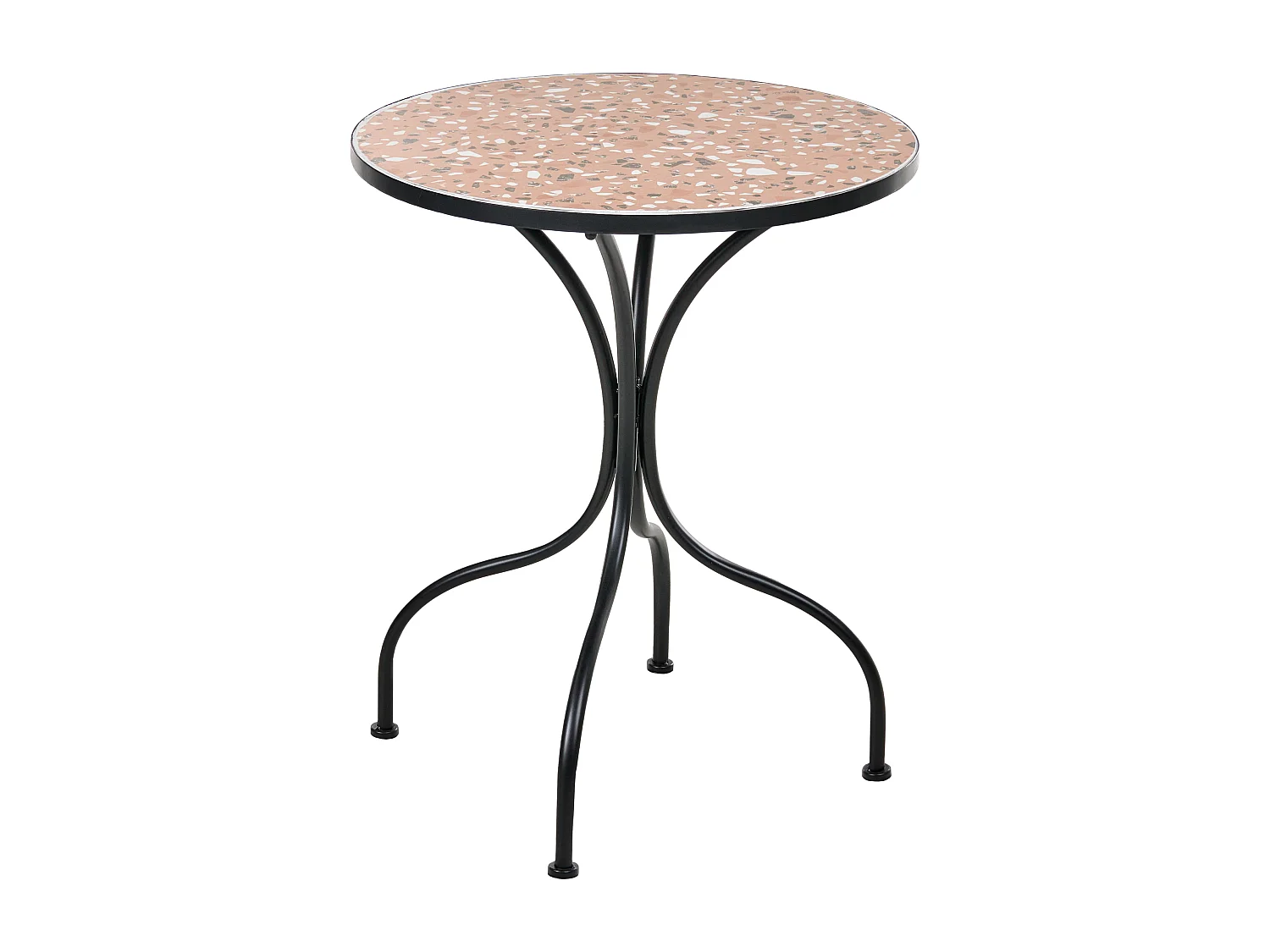 Table bistrot ADRANO 60 cm 60 cm Effet terrasse Métal Noir