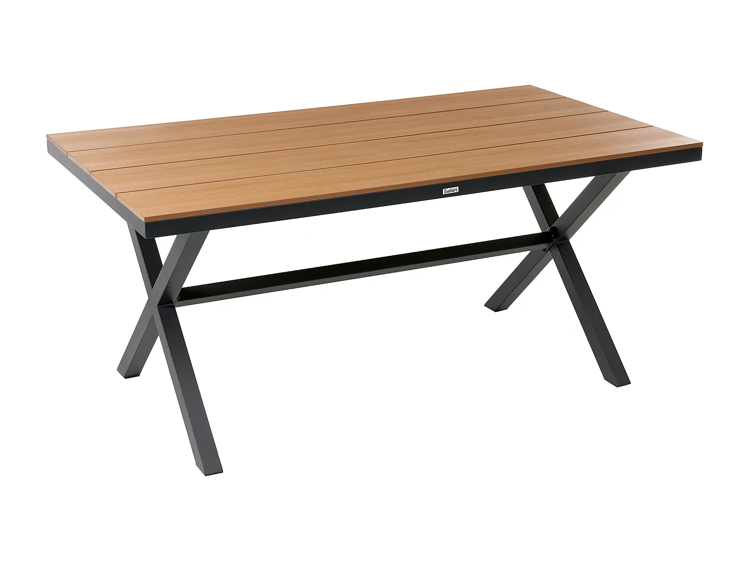 Table de salle à manger de jardin TIANO 160 cm 90 cm Métal Noir