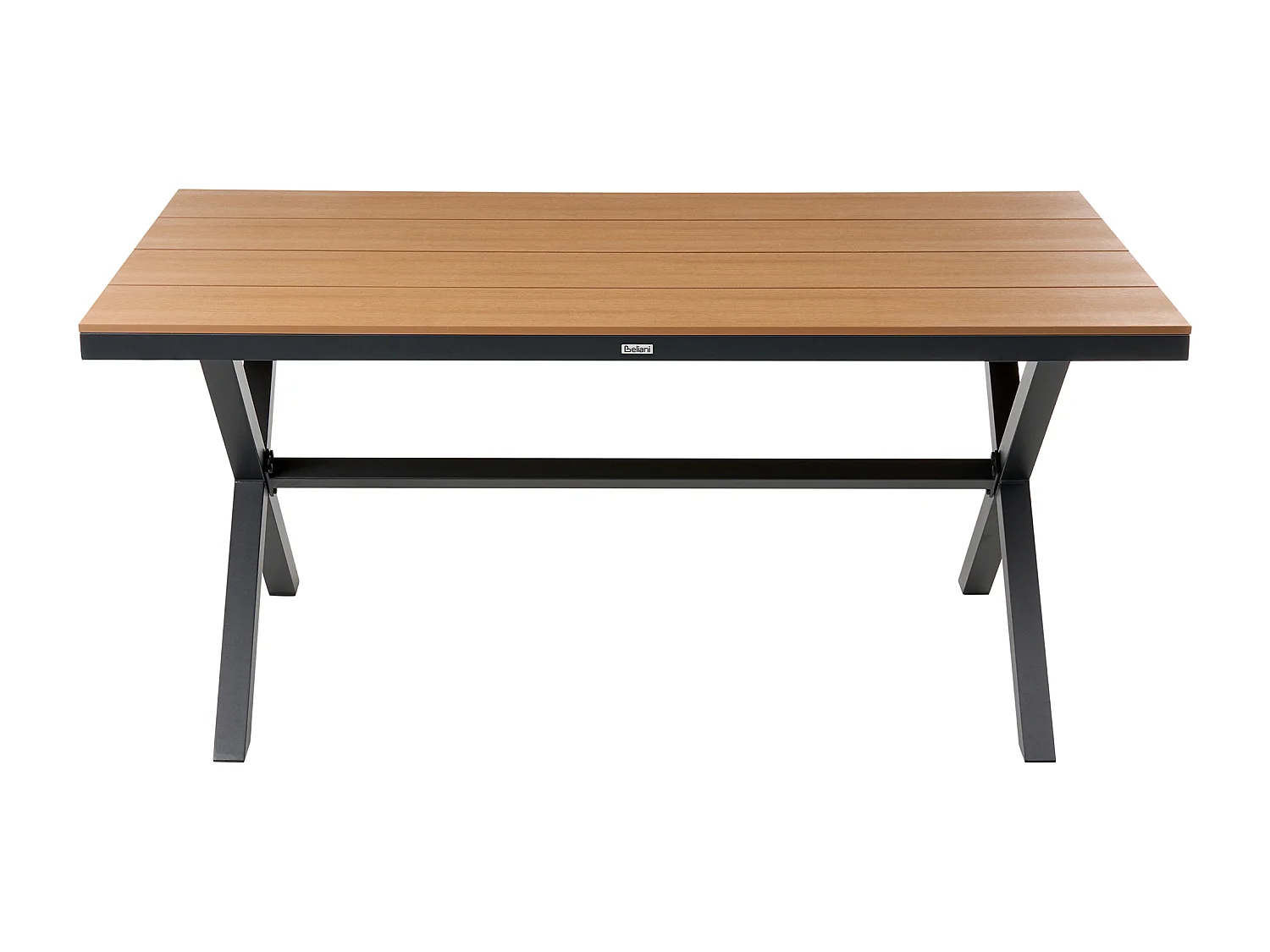 Table de salle à manger de jardin TIANO 160 cm 90 cm Métal Noir