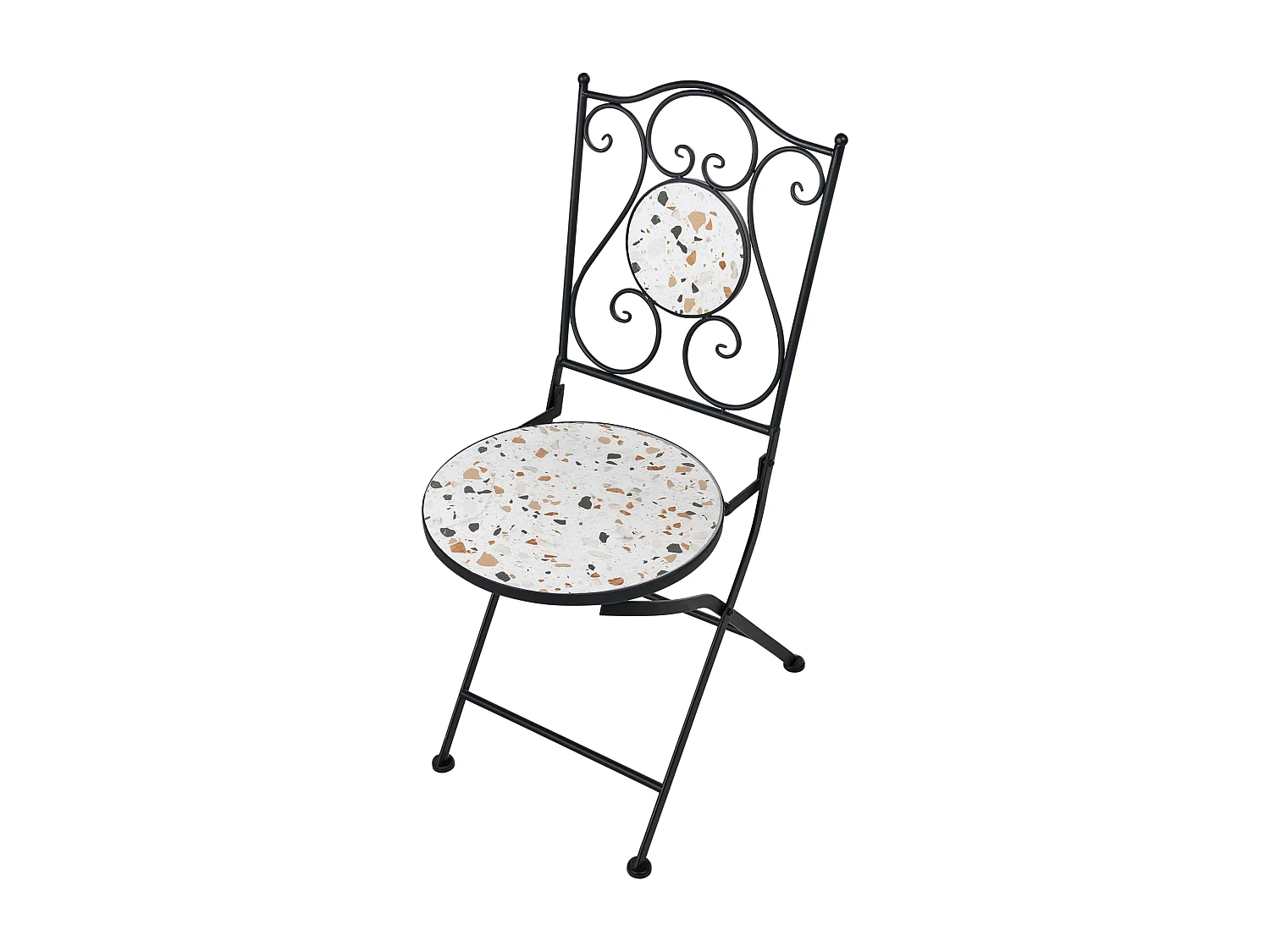 Lot de 2 chaises de jardin ARTENA Pliant Métal Noir