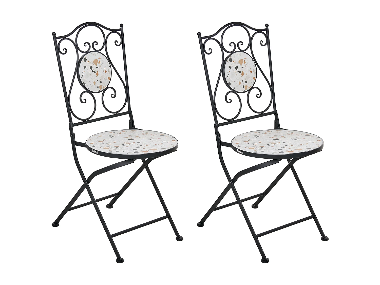 Lot de 2 chaises de jardin ARTENA Pliant Métal Noir