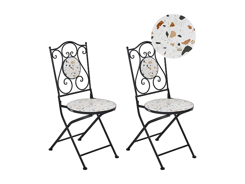 Lot de 2 chaises de jardin ARTENA Pliant Métal Noir