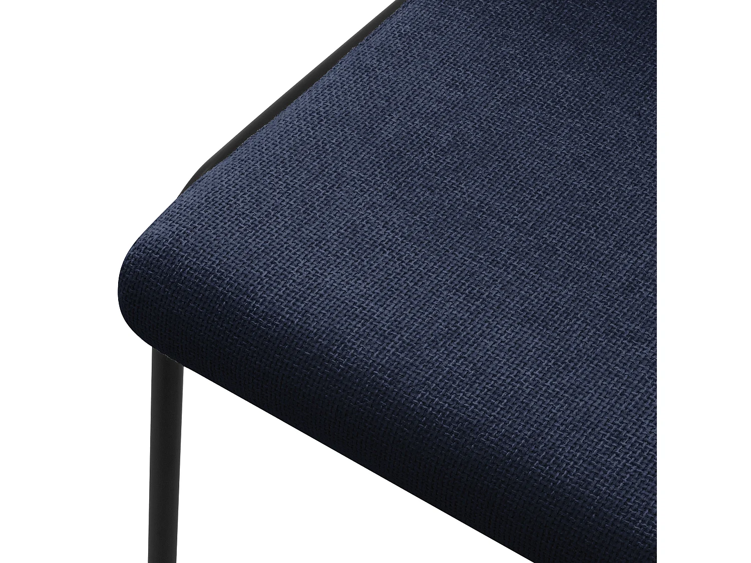 ML-Design 2x Sillas de comedor azul oscuro poliéster tapizado con patas de metal asiento acolchado con respaldo diseño atemporal mueble ergonómico