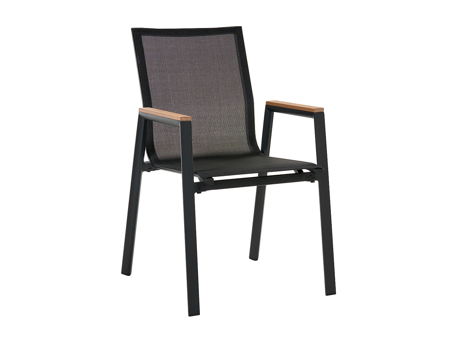 Lot de 4 chaises de jardin TIANO Métal Noir