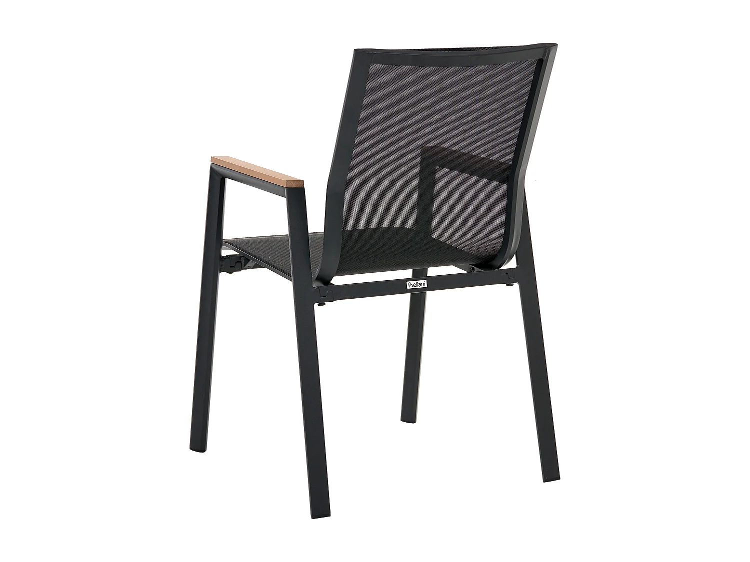Lot de 4 chaises de jardin TIANO Métal Noir