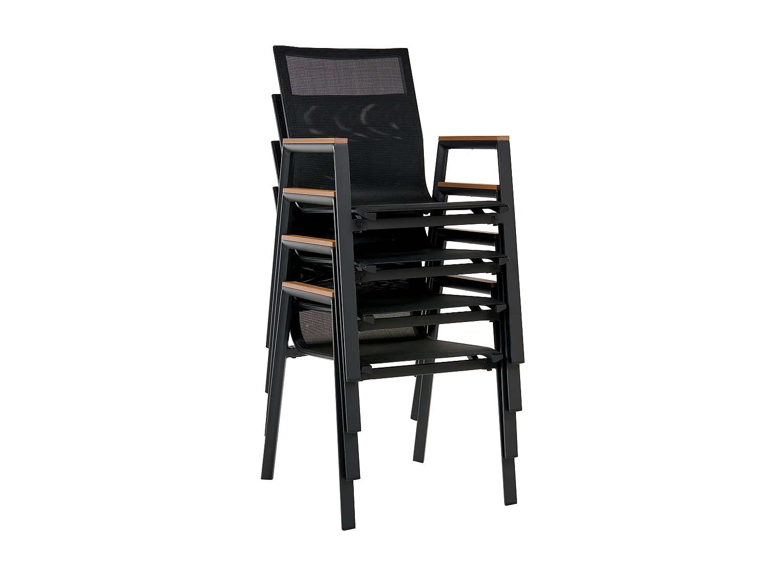 Lot de 4 chaises de jardin TIANO Métal Noir