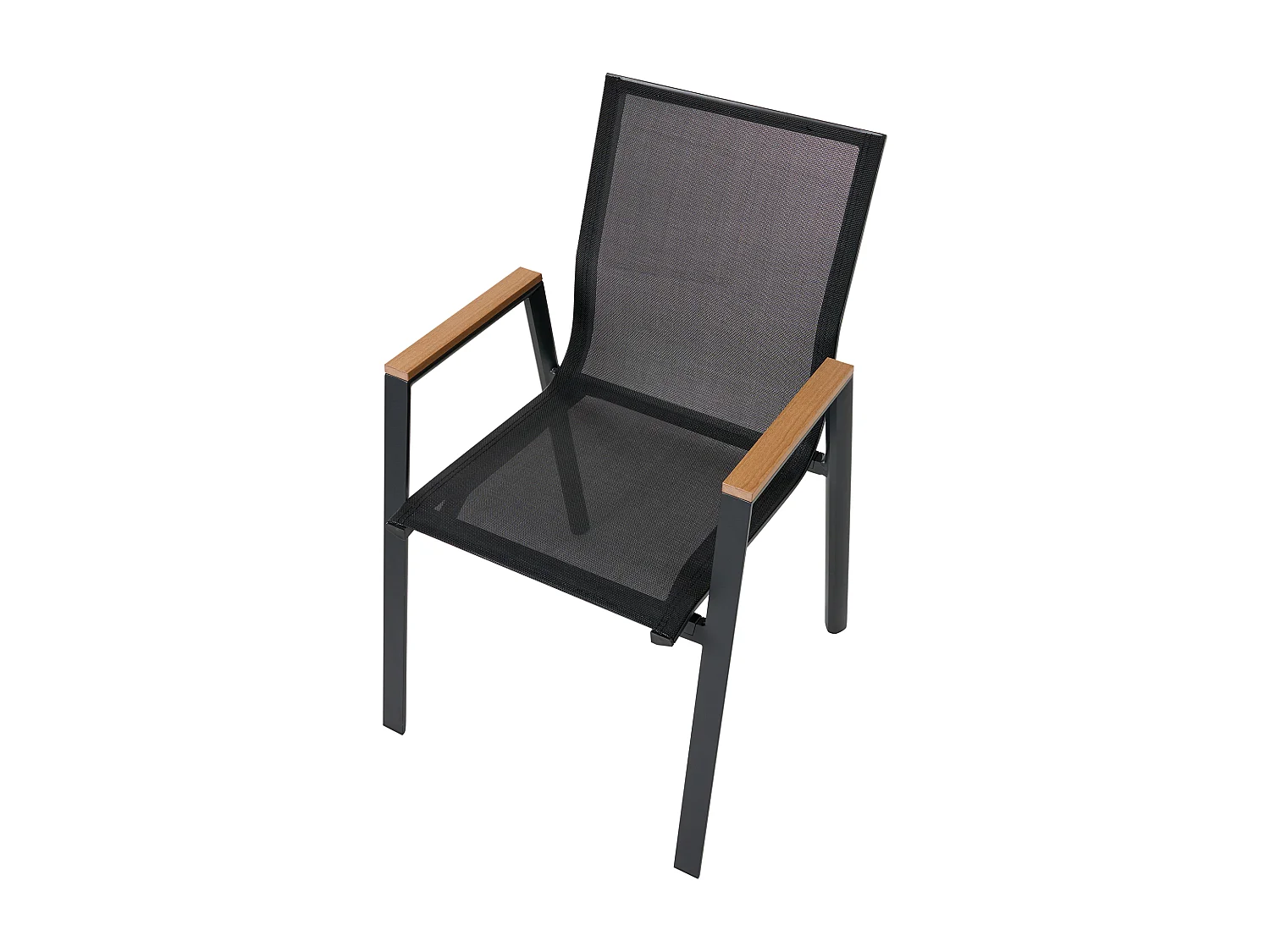Lot de 4 chaises de jardin TIANO Métal Noir