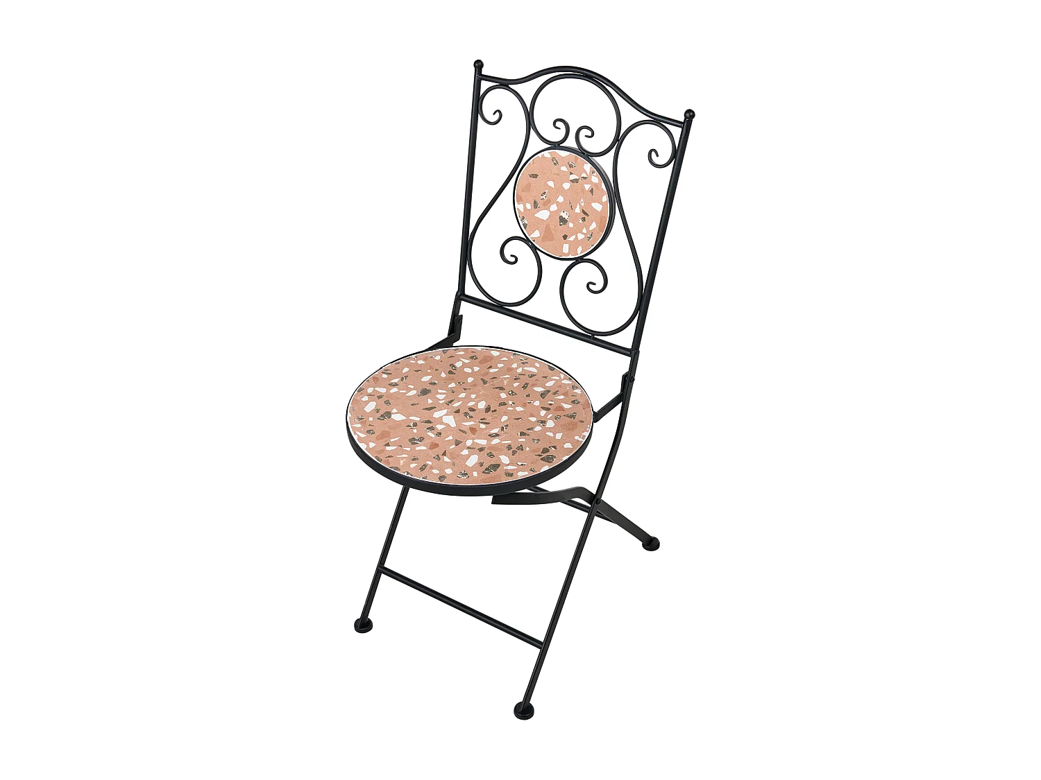 Lot de 2 chaises de jardin ADRANO Pliant Métal Noir