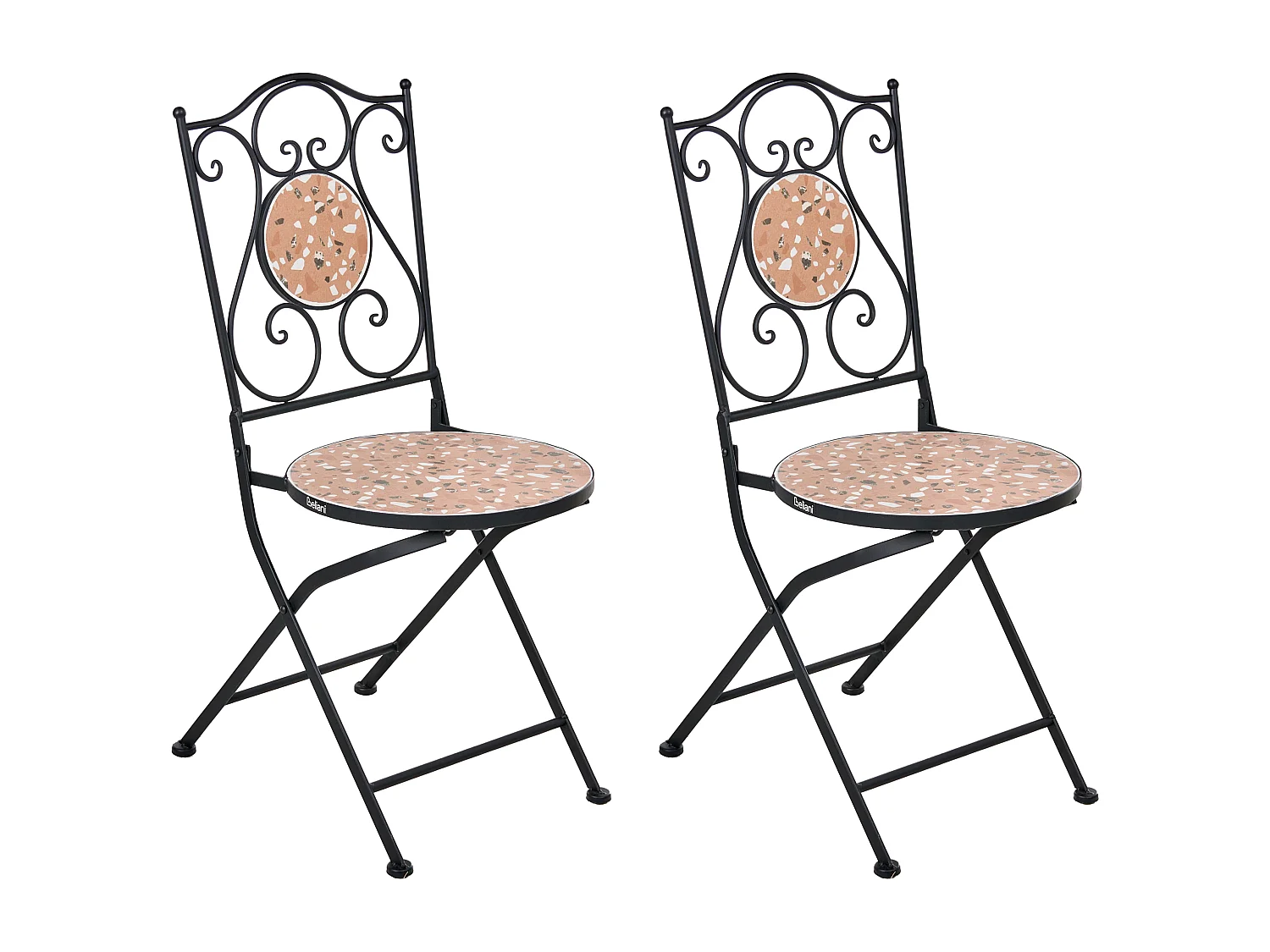 Lot de 2 chaises de jardin ADRANO Pliant Métal Noir
